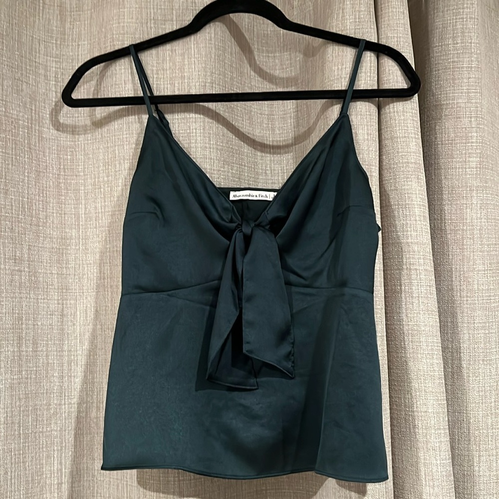 Green satin top